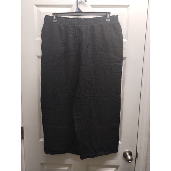 Jessica Simpson NWT Size XL Black Cropped Gauze Pull-On Elastic Waist Pants - Picture 3 of 8